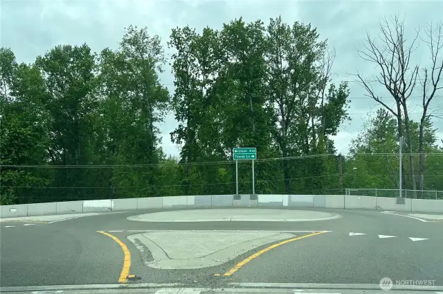 Roundabout to freeway access.
