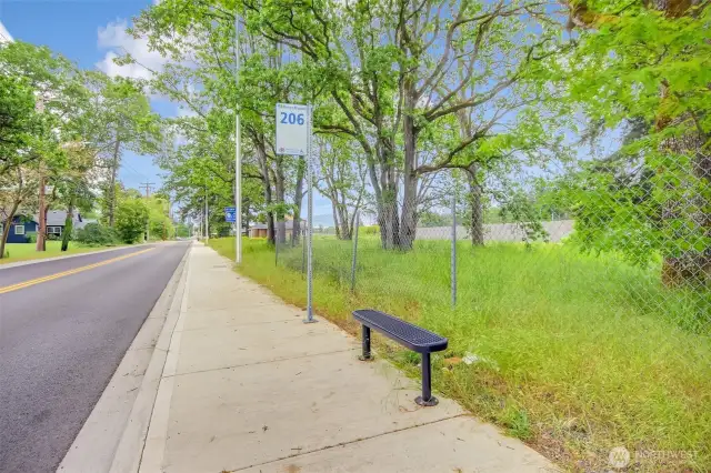 Bus access across the street from subject property
