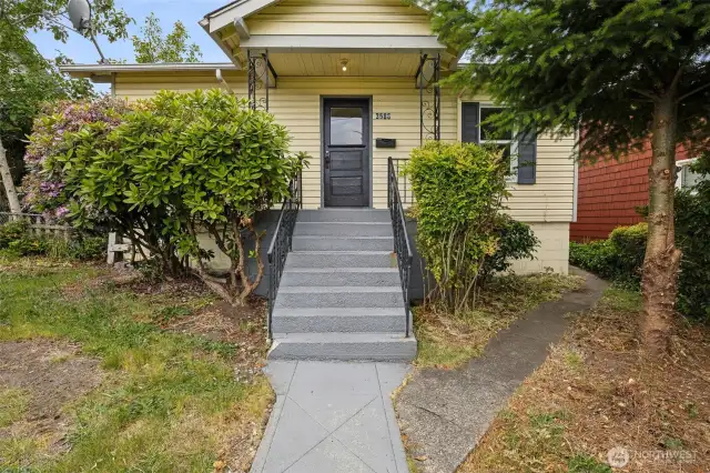 Front porch and yard