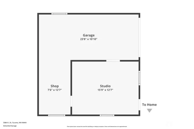 Detached Garage with Shop and Studio