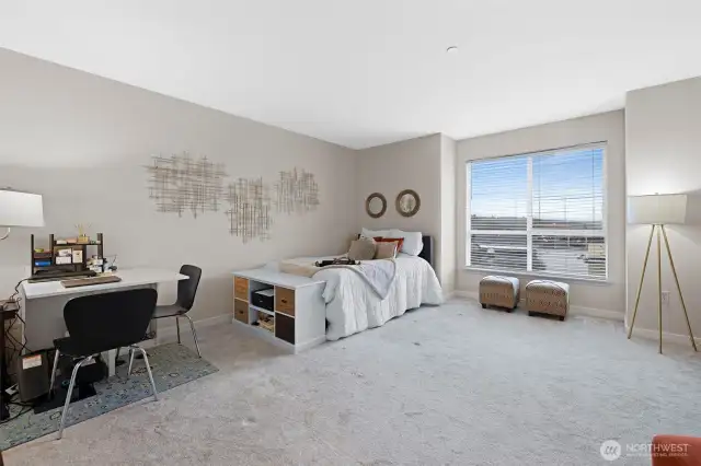 Plenty of space for your bed, seating area, dining table, and/or in home office space.