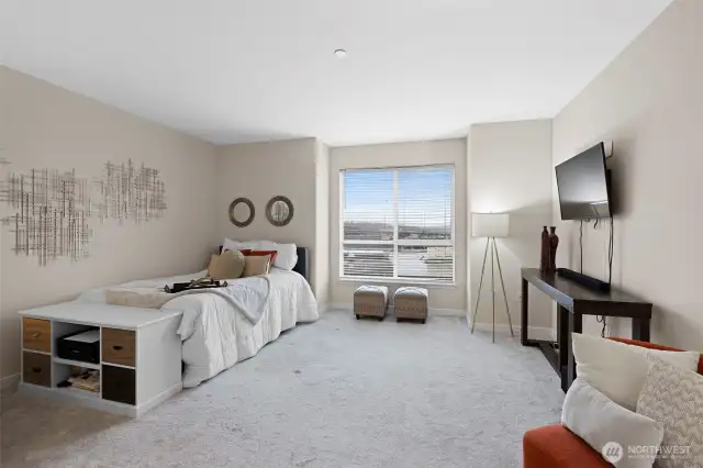 Plenty of space for your bed, seating area, dining table, and/or in home office space.