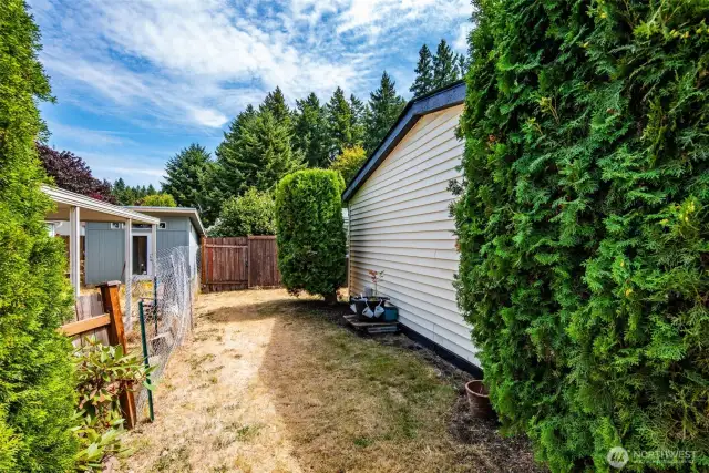Back yard offers extra outdoor space, perfect for gardening, furry friends or soaking up the sun.