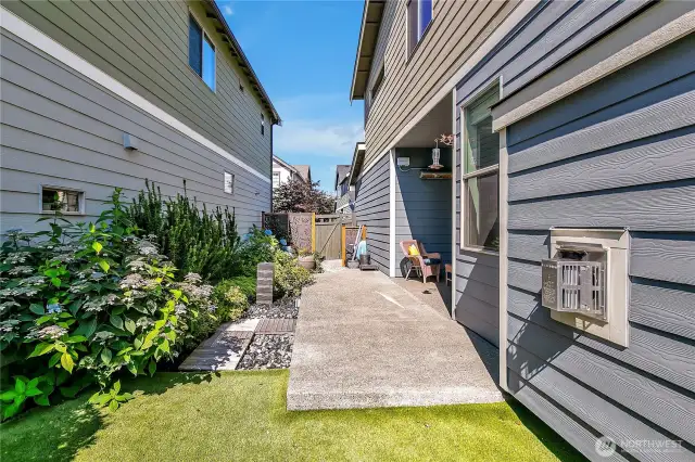 The entire yard (front, side and back) have a sprinkler system for easy lawn and plant irrigation.