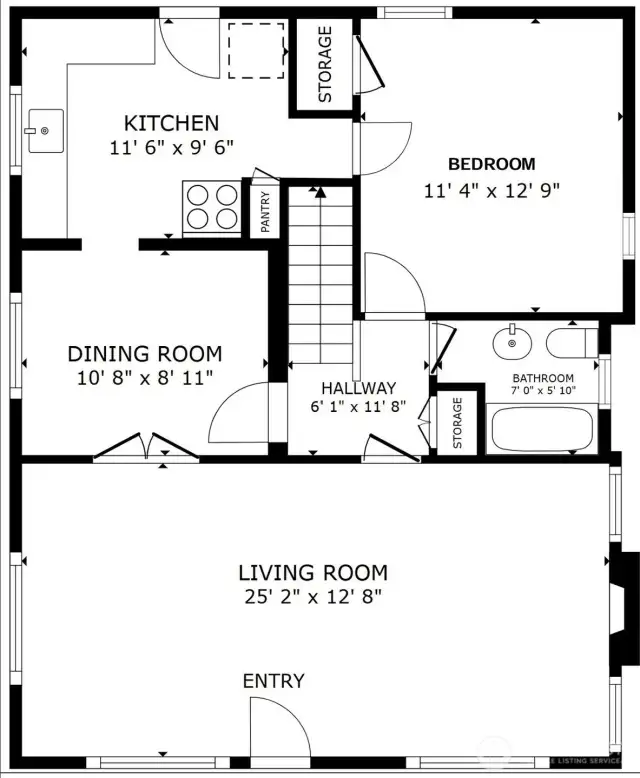 Main floor plan - dimensions are approximate