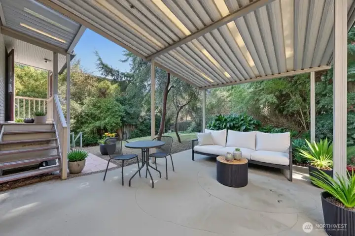 Virtually staged - covered patio