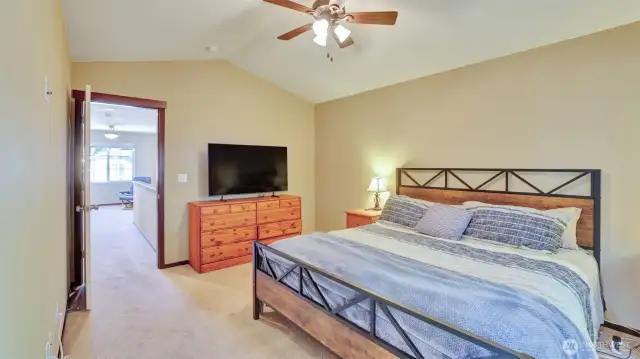 A 2nd view of the primary bedroom.