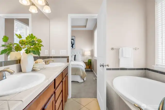 Primary with Dual Vanity and Soaking Tub