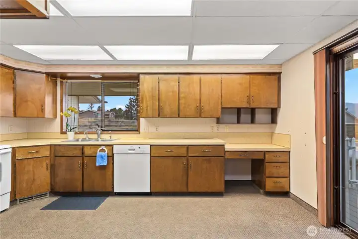 Kitchen with desk