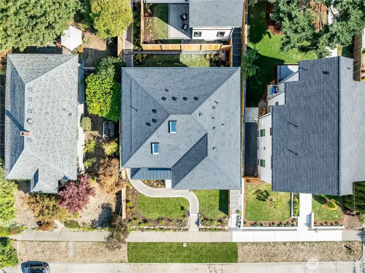 From directly up.