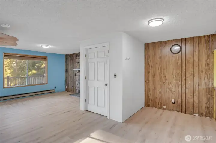 White door hides an elevator which is not currently operational