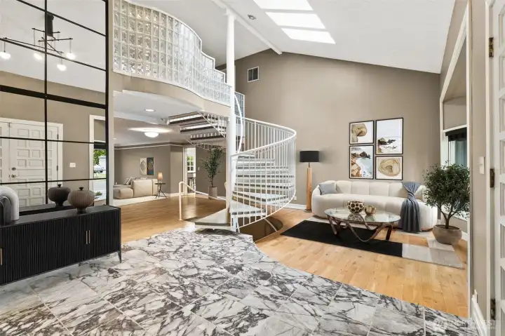 This is a virtually staged picture of the entry area.