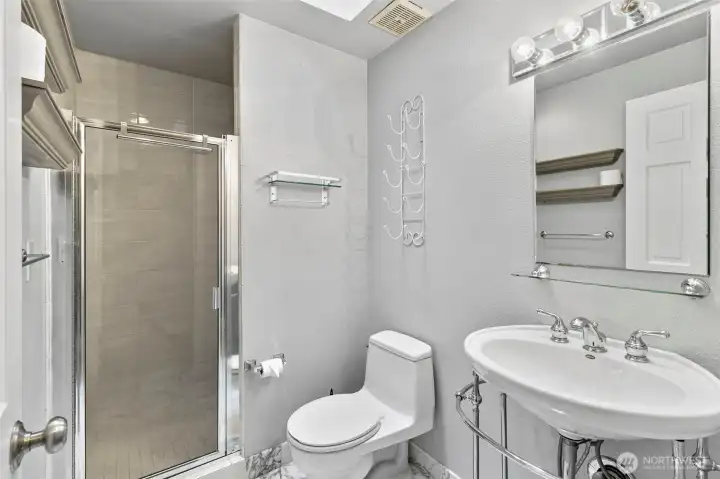 Upstairs 3/4 bath.
