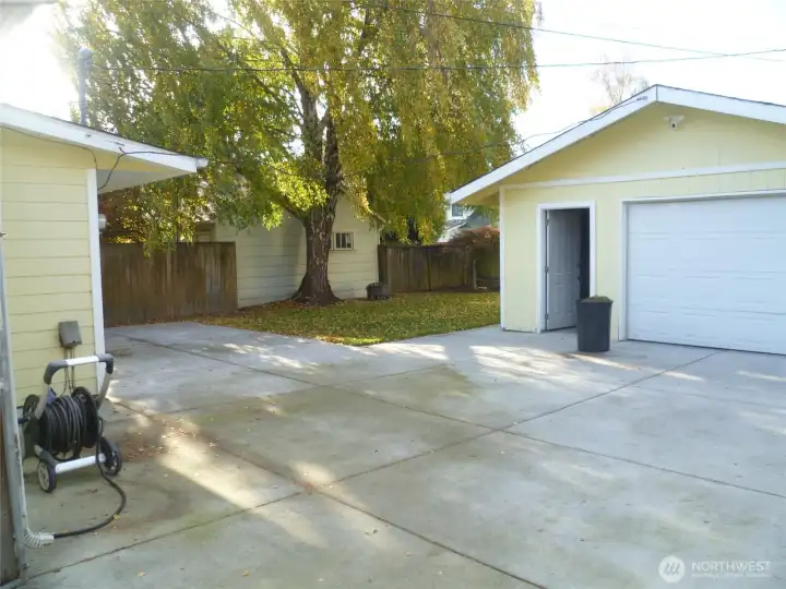 Fully fenced backyard