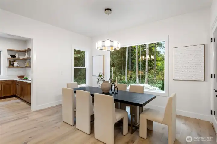 A seamless flow to the living and dining spaces.