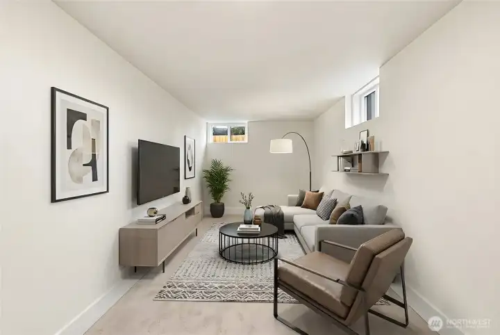 Basement Rec Room - (virtually staged)