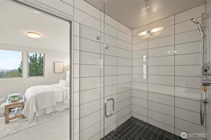 Luxurious, oversized shower