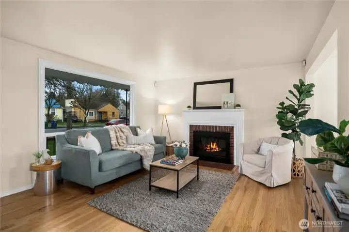 Cozy up to the wood burning fireplace with new glass doors.