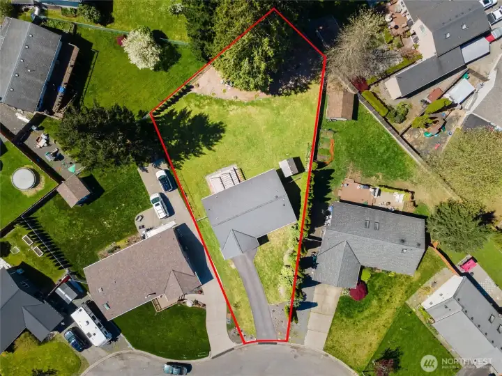 Ariel view of property