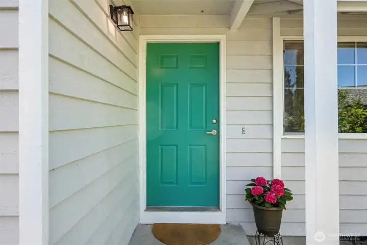 Freshly painted front door