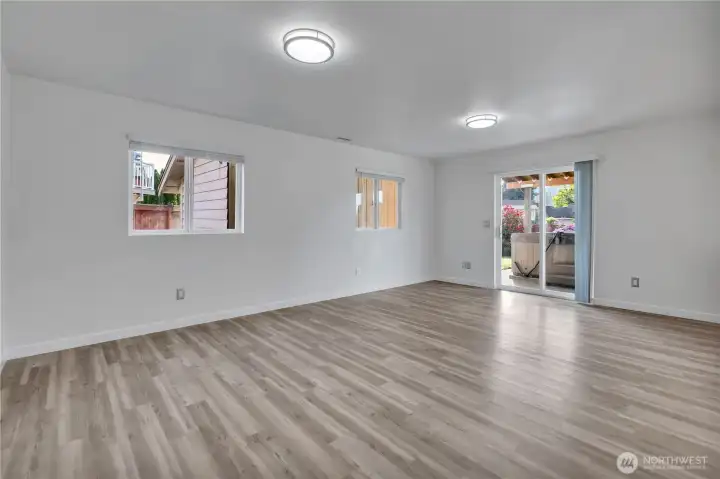 Lower level living space.