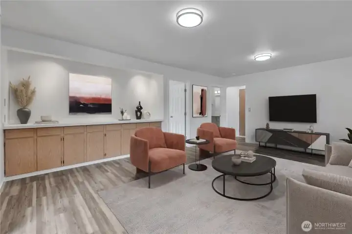 Lower level living space.