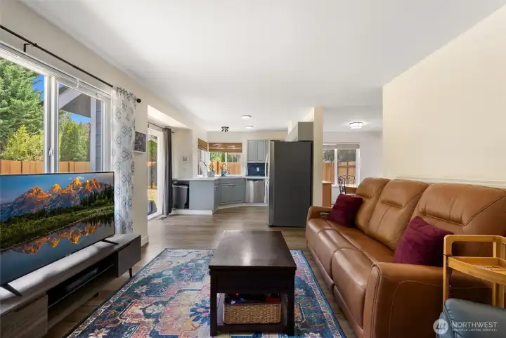 Cozy family room with lots of light
