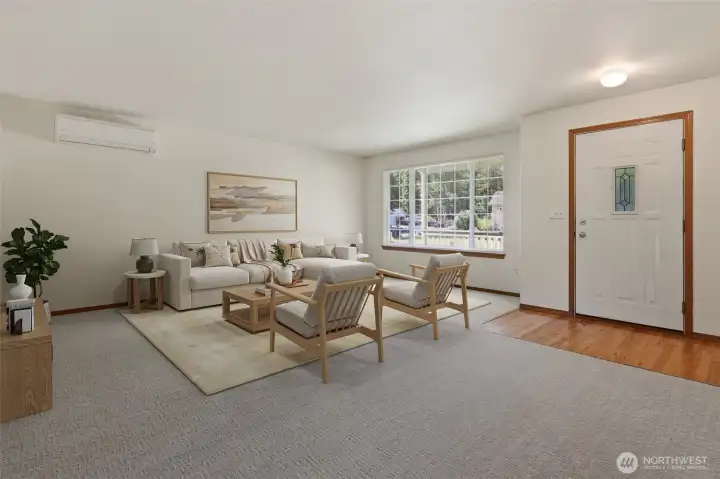 Livingroom virtually staged.