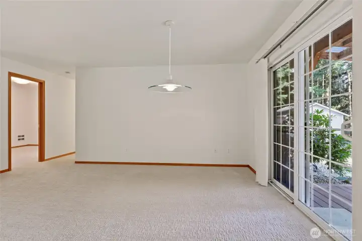 Dining area to Covered Back Porch.