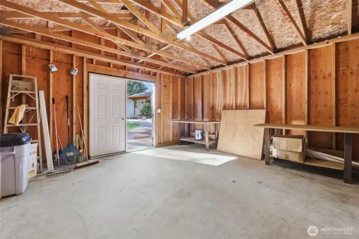 Double door entry- electric on the interior- water located at the back.