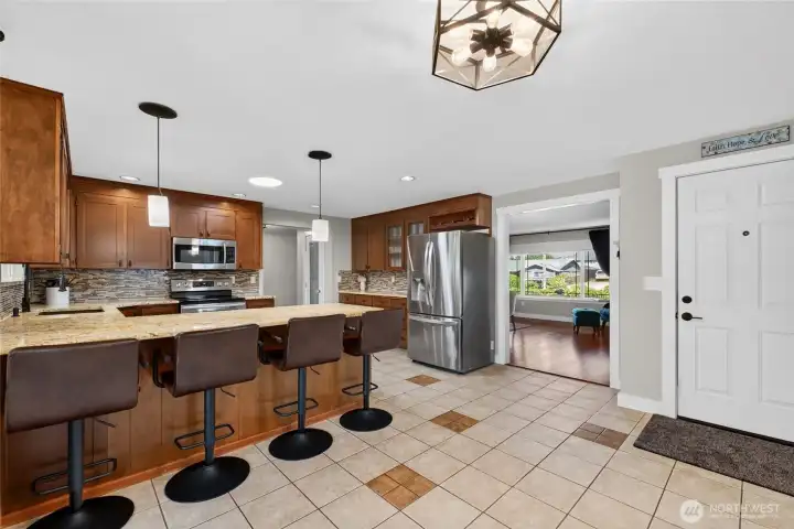 Convenient access from the garage into the kitchen