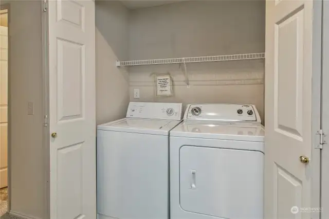 Full size washer and dryer included.