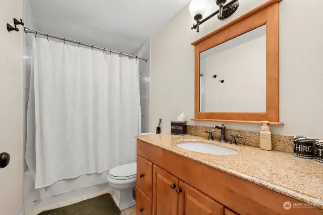 Full Bath shared by 3 bedrooms.