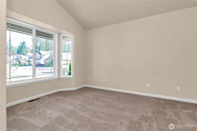 Vaulted ceilings in 3rd bedroom. Photo from similar plan on a different lot for reference only