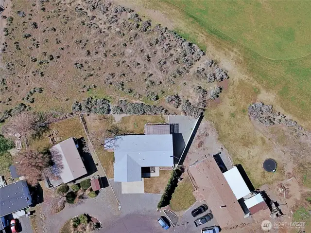 Aerial view of home.