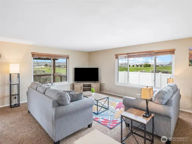Living Room with golf course views.