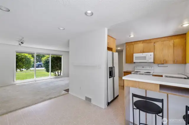 Dining room to kitchen and living room