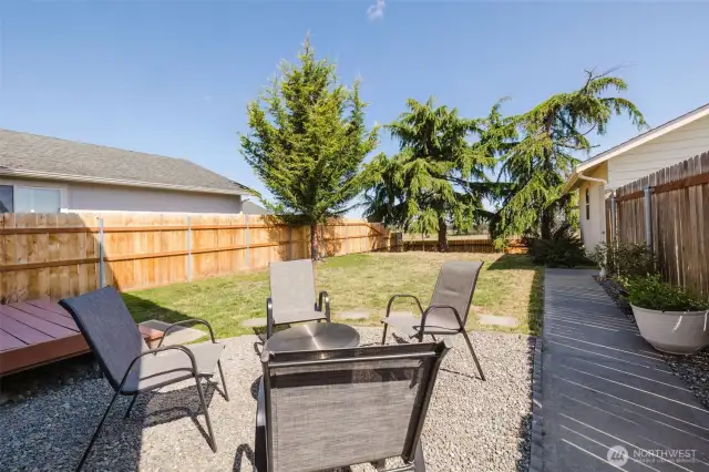 Fully fenced back yard