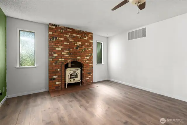 Beautiful wood burning stove.