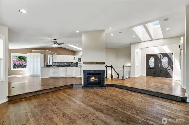 Stunning Oak Hardwood floors set a beautiful base of quality and warmth