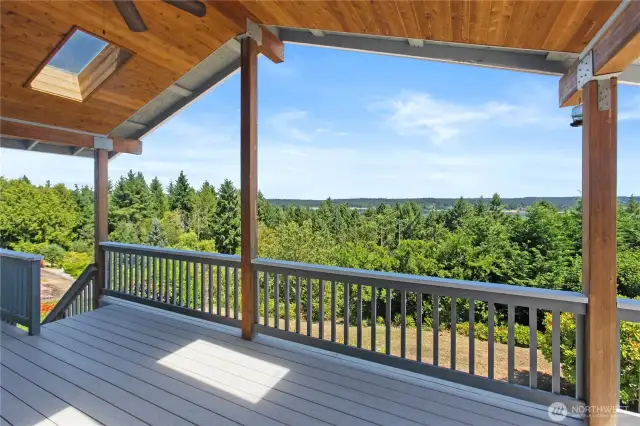 Skylights in covered deck upstairs let in so much light!