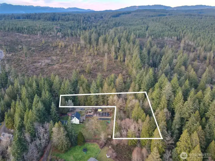 Overhead view with approximate boundaries in white.