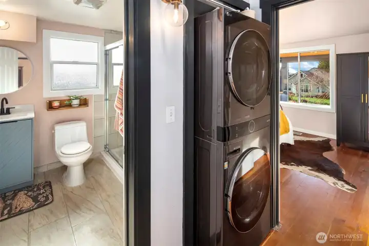 Your newer washer/dryer sits on the main floor. The second main floor bathroom is shown here.