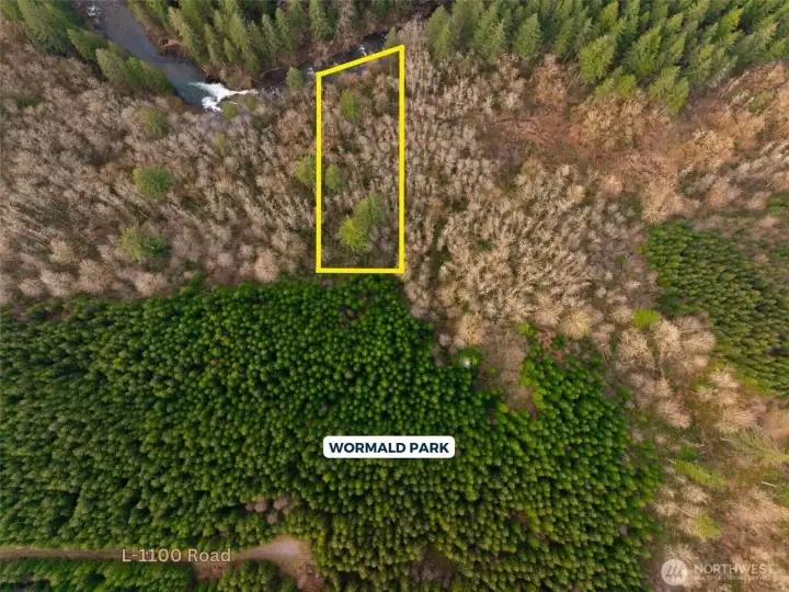 Overhead view with approximate boundaries in yellow.