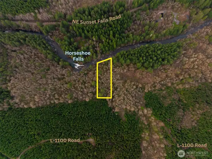 Overhead view with approximate boundaries in yellow.