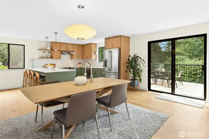 There is easy access to the outdoors from the living spaces.