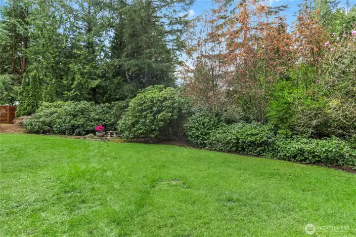 This property has wonderful mature landscaping with Rhodies, hydrangeas and a willow tree for wonderful spring blooms.