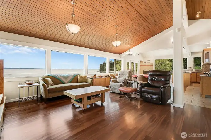 The dining room caries over into the beautifully remodeled living-room. Please see the supplemental documents for a list of furniture and other items that intend to stay with the home.