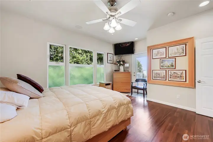 Access to the deck directly from the bedroom.