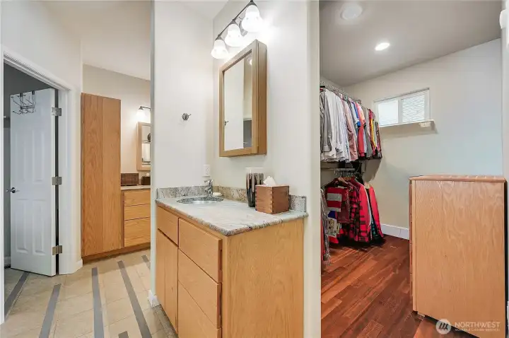 Walk in closet off the en-suite bathroom.